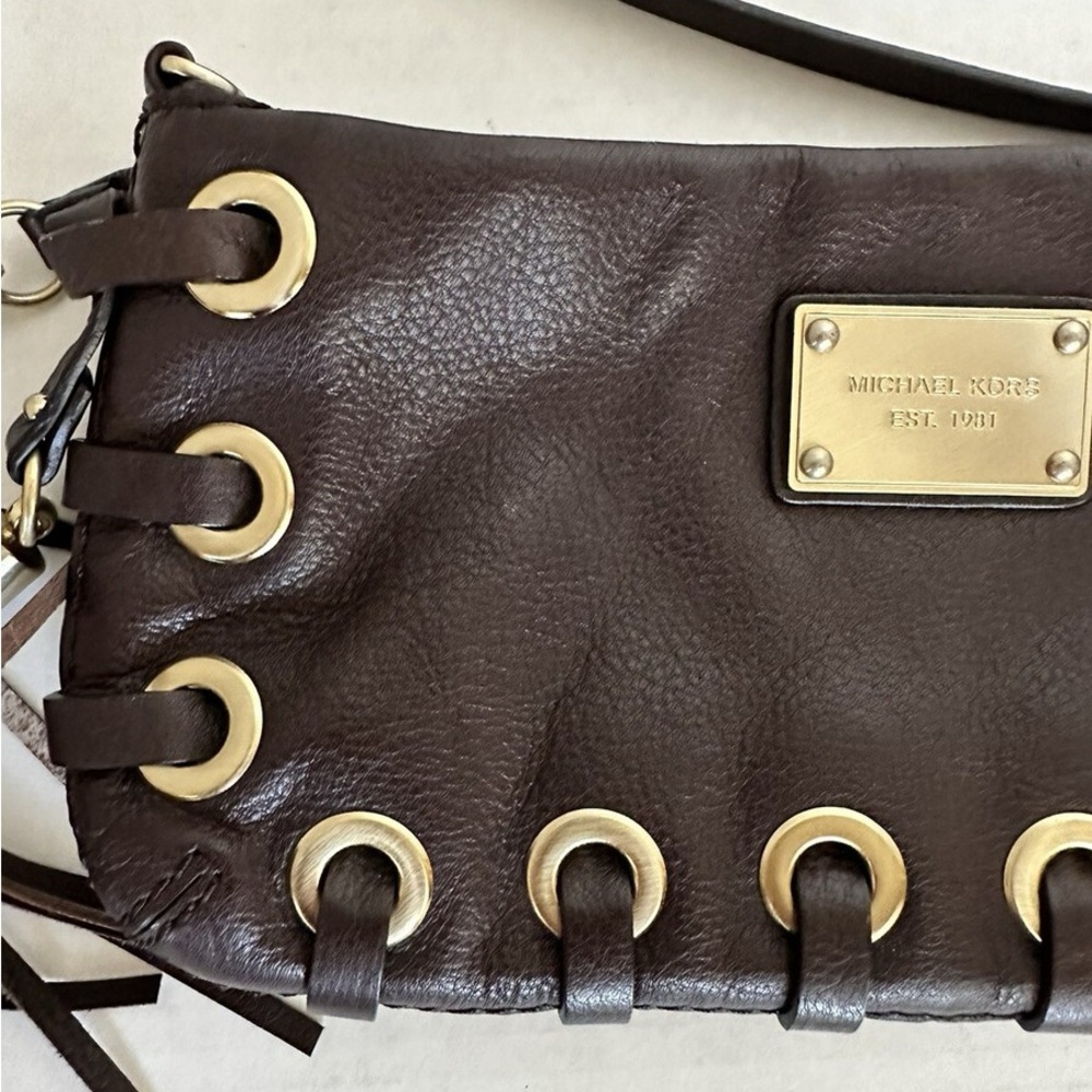 Michael Kors Brown and Gold Wristlet with Tassel - Picture 7 of 9